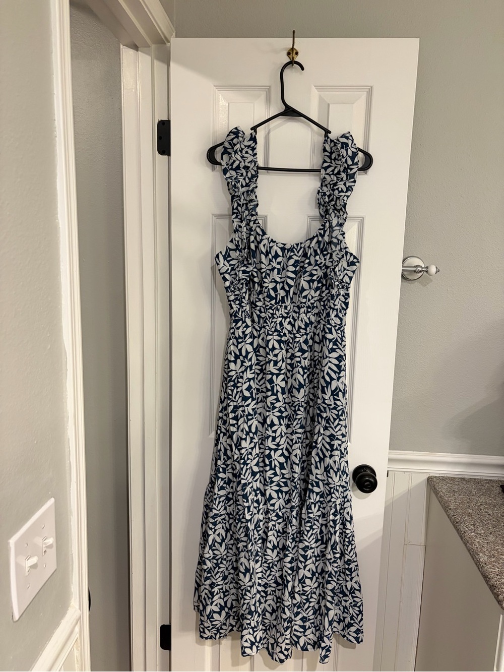 Abercrombie Floral Leaf Print Ruffle Smocked Tiered Maxi Dress XXL